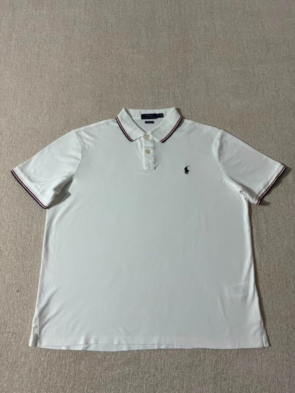 Polo Ralph Lauren Classic Fit White Polo Shirt Men's GP Cotton Short Sleeve
